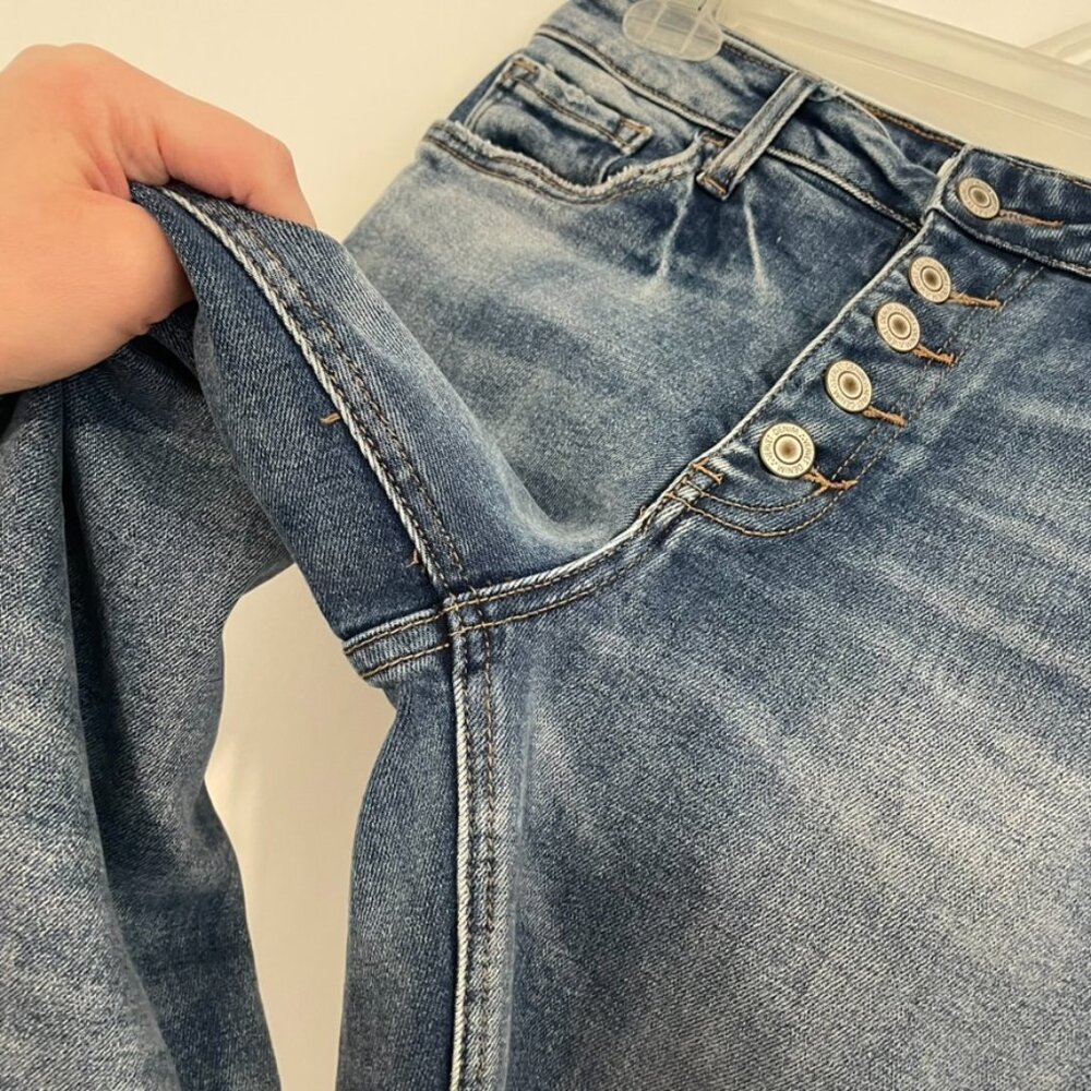 VERVET BY FLYING MONKEY ALTAR'D STATE Daisy Distressed Boyfriend Jeans Cropped - Picture 11 of 16